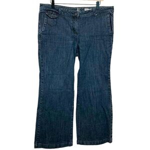 New York & Co. Low Rise Wide Leg Flare Trouser 18 Petite blue